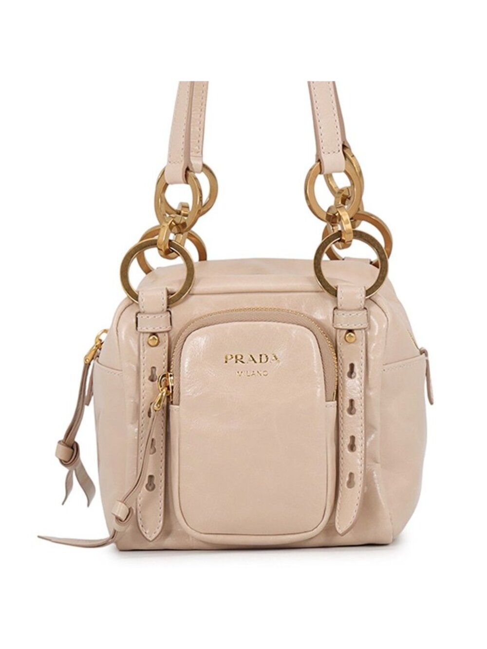 Prada Handbag Top Mini Bag Dangle Leather
